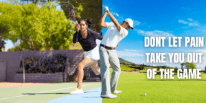 Image of a man playing golf and a woman playing tennis. Don’t let pain take you out of the game. Discover conditions treated with chiropractic care in Jupiter, FL, and how it can provide holistic pain relief.